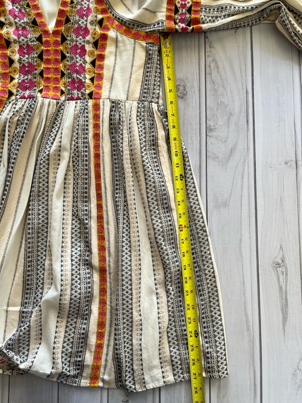 Women’s Anthropologie Lottie cotton boho peasant long sleeve mini dress. XS - Picture 11 of 14
